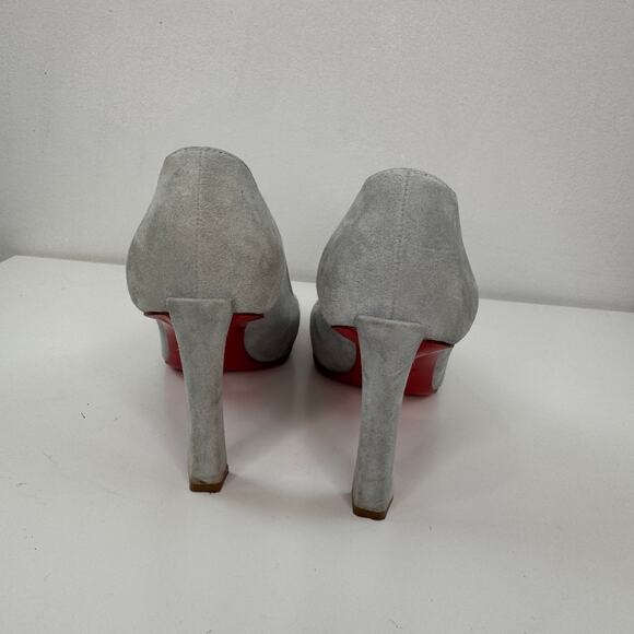 CHRISTIAN LOUBOUTIN Condora Pumps Light Blue Suede Pointed Toe Stiletto Heel 38 - Picture 7 of 12